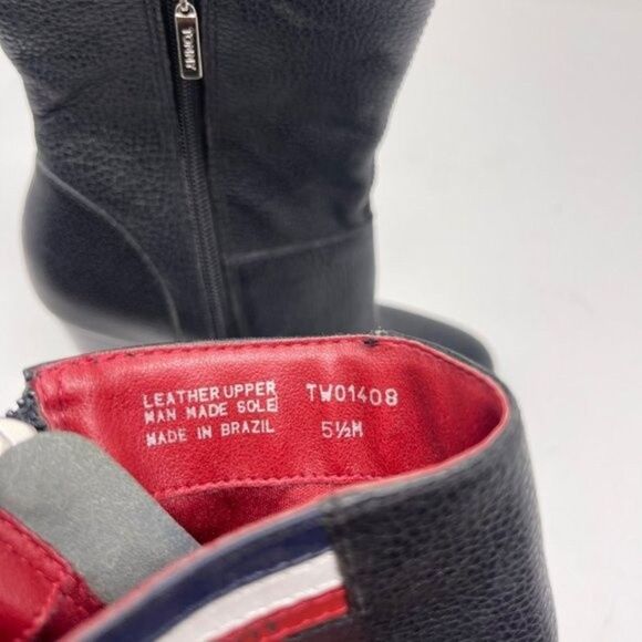 Vintage Tommy Hilfiger womans Black leather heel ankle booties 5.5M plat… - Picture 7 of 8